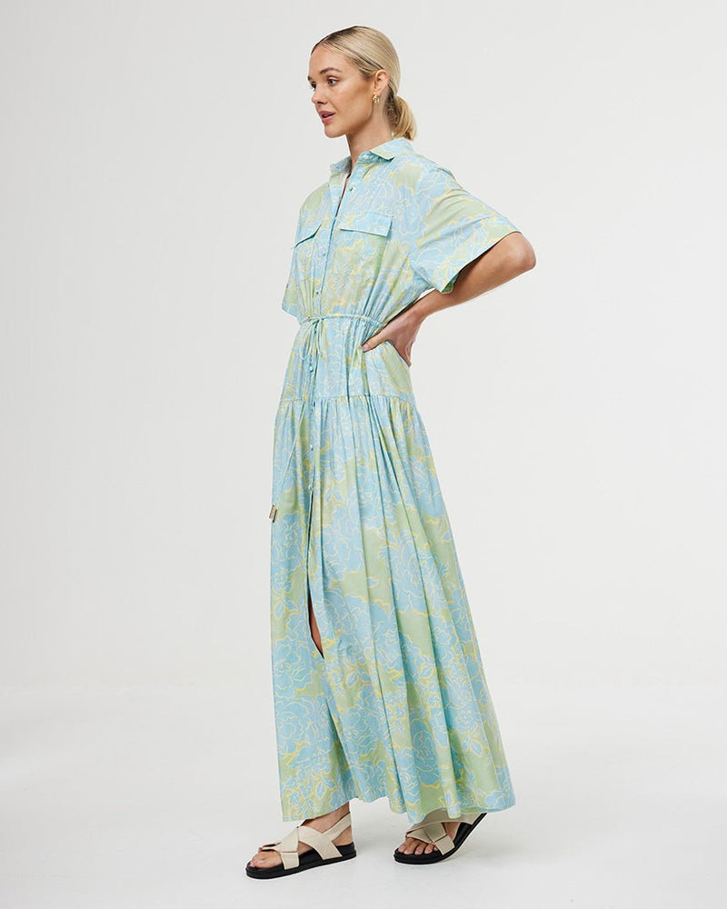 Find Maeve Maxi Dress Ocean Bloom - Kinney at Bungalow Trading Co.