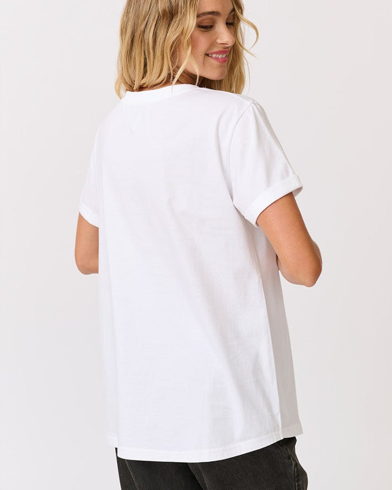 Find Marlo Tee White & Coral - Cartel & Willow at Bungalow Trading Co.