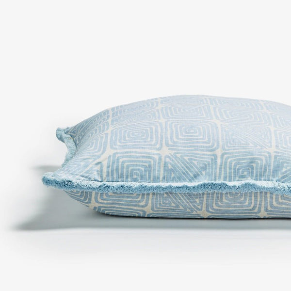 Find Maze Soft Blue Cushion Linen 60cm - Bonnie & Neil at Bungalow Trading Co.