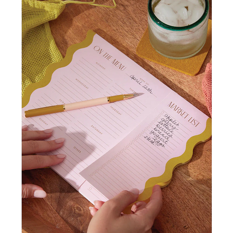 Meal Planner Notepad Pink + Chartreuse