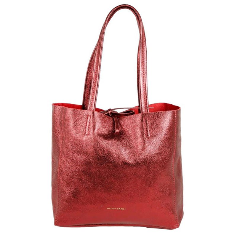 Find Medium Tote Metallic Bordeaux - Maison Fanli at Bungalow Trading Co.