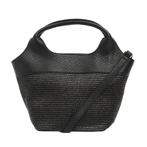 Find Miller Tote Bag Black Weave - Elms + King at Bungalow Trading Co.