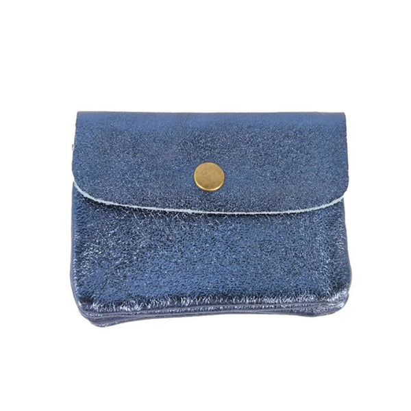 Find Mini Wallet Metallic Blue Jeans - Maison Fanli at Bungalow Trading Co.