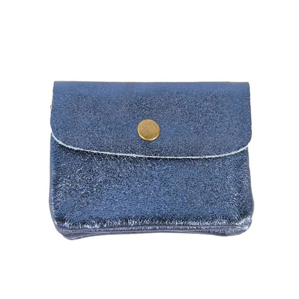 Find Mini Wallet Metallic Blue Jeans - Maison Fanli at Bungalow Trading Co.