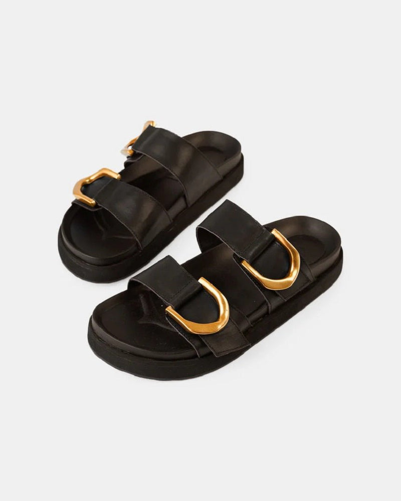 Find Mint Leather Slides Black - Walnut Melbourne at Bungalow Trading Co.