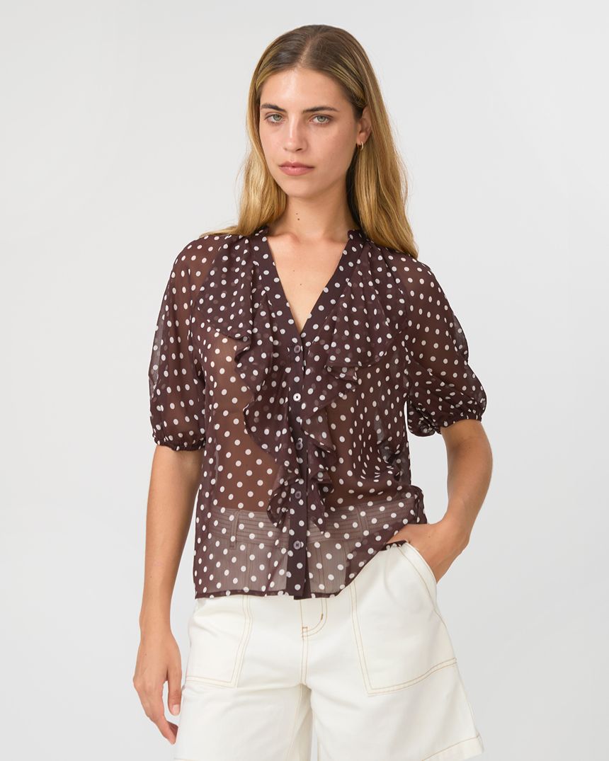 Monet Blouse Chocolate Spot