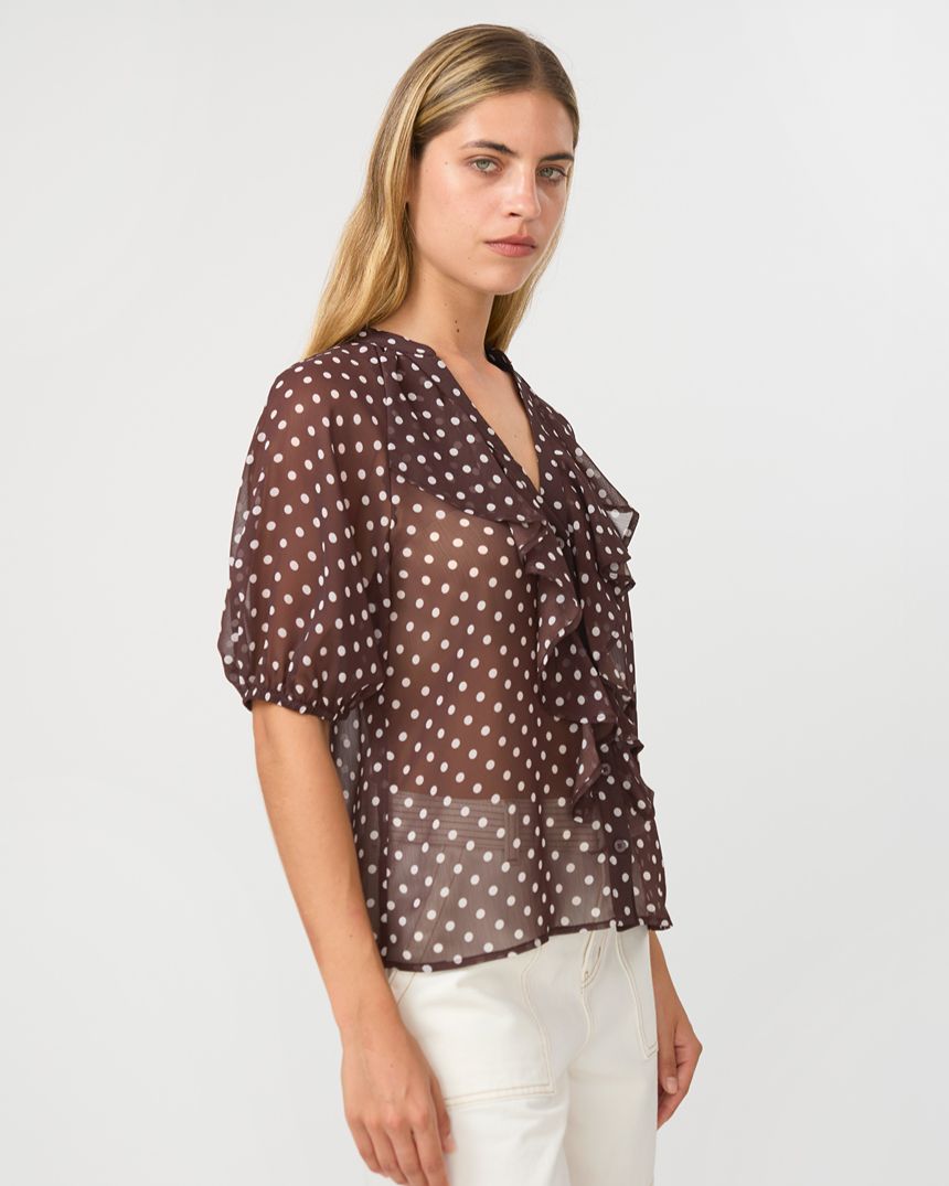 Monet Blouse Chocolate Spot