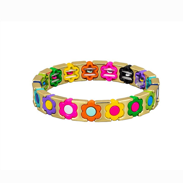 Find Multi Colour Daisy Tile Bracelet - Tiger Tree at Bungalow Trading Co.