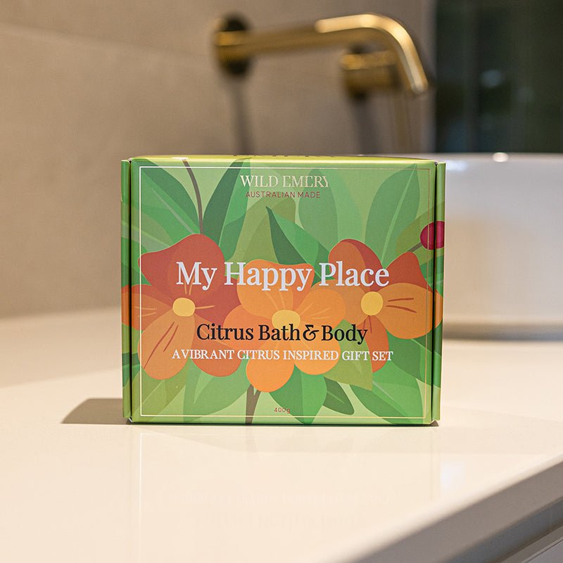 Find My Happy Place Citrus Bath & Body Gift Set - Wild Emery at Bungalow Trading Co.