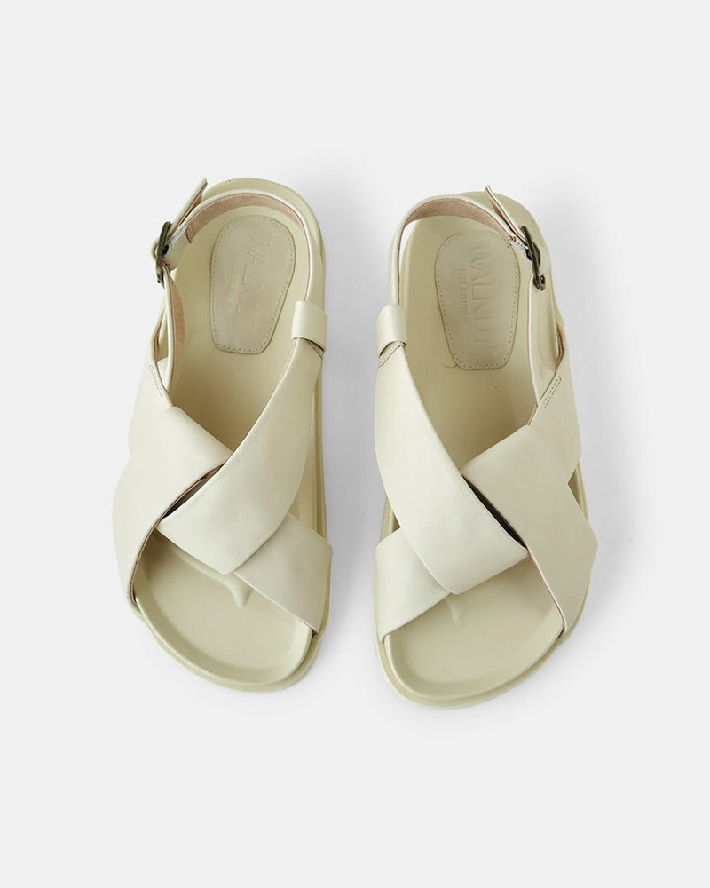 Find Mya Leather Sandal Vanilla - Walnut Melbourne at Bungalow Trading Co.