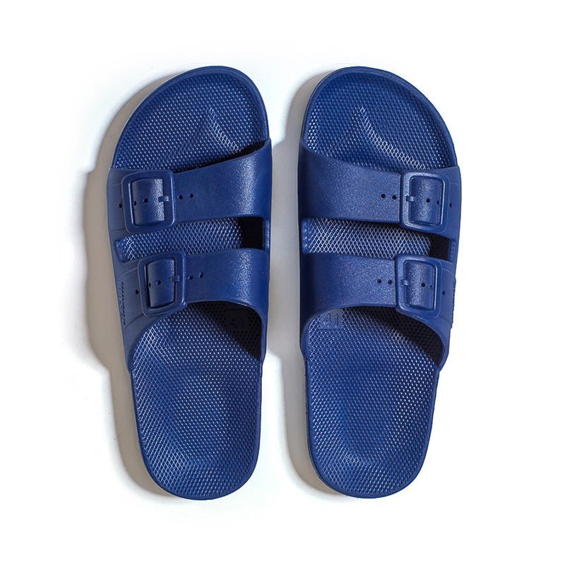 Find Navy Slides - Freedom Moses at Bungalow Trading Co.