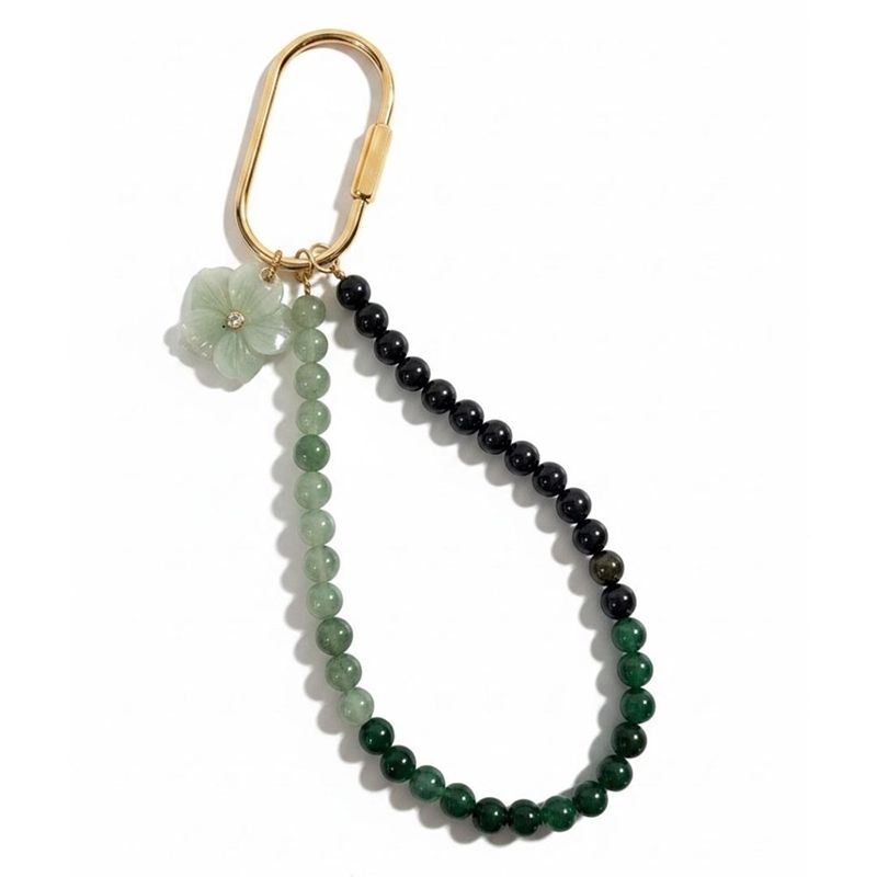 Loop Gemstone Keyring Green