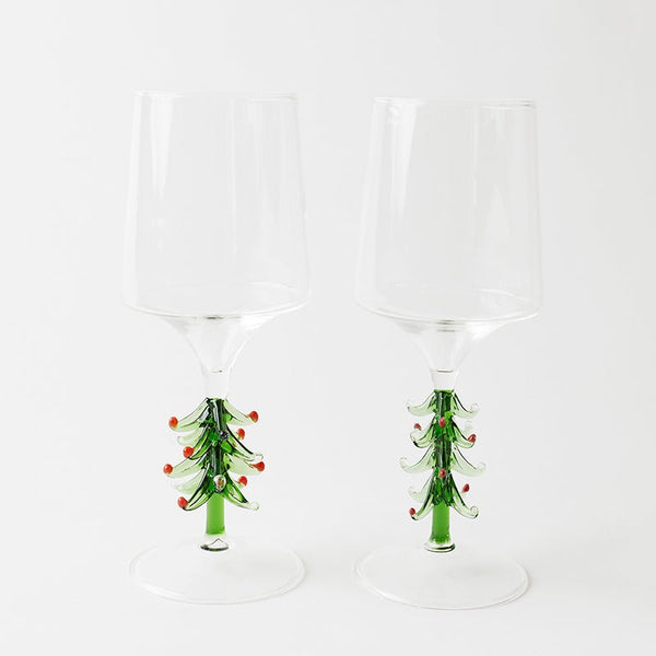 Find Oh Christmas Tree Wine Glass Set of 2 - Kip & Co at Bungalow Trading Co.