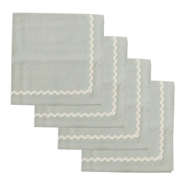 Find Orla Cotton Napkins Set of 4 Mist/Ivory - Coast to Coast at Bungalow Trading Co.