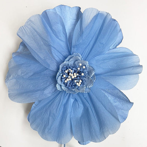 Find Paper Flower Large Baby Blue - Nibbanah at Bungalow Trading Co.