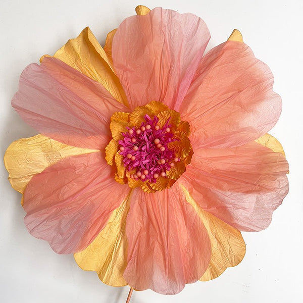Find Paper Flower Large Peach - Nibbanah at Bungalow Trading Co.