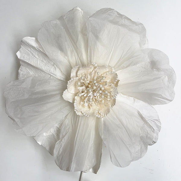 Find Paper Flower Large White - Nibbanah at Bungalow Trading Co.