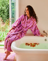 Find Peach Fleur Terry Bath Robe - Kip & Co at Bungalow Trading Co.