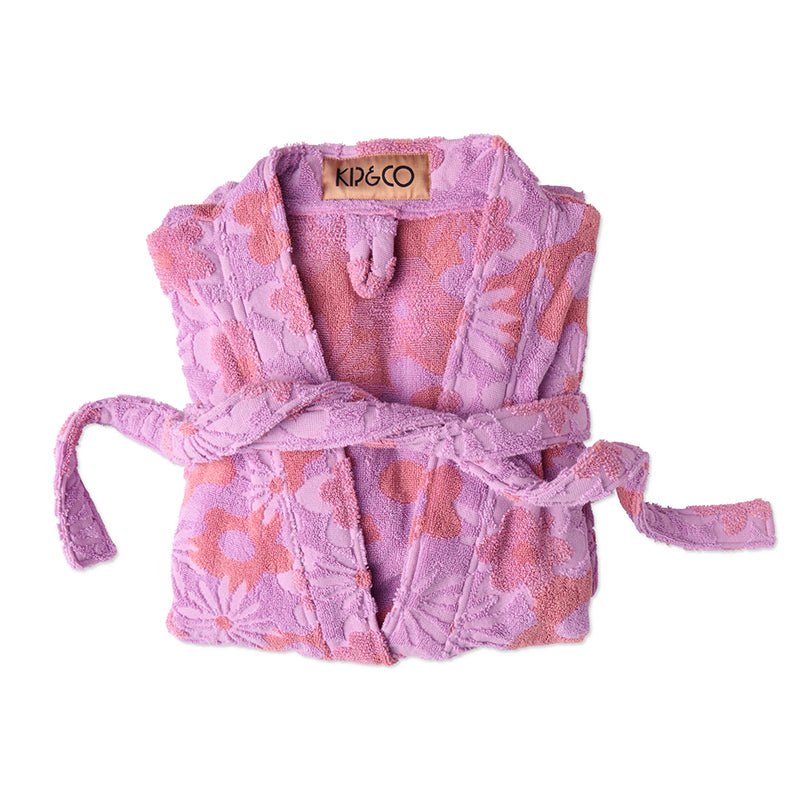 Find Peach Fleur Terry Bath Robe - Kip & Co at Bungalow Trading Co.