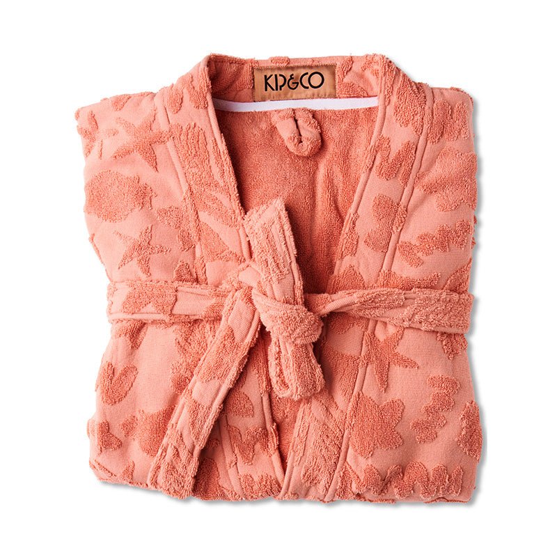 Find Peach Rock Pool Terry Bath Robe - Kip & Co at Bungalow Trading Co.