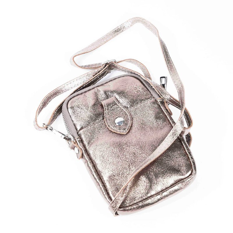 Find Phone Pouch Metallic Champagne - Maison Fanli at Bungalow Trading Co.