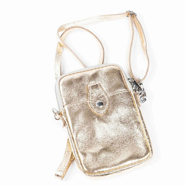 Find Phone Pouch Metallic Gold - Maison Fanli at Bungalow Trading Co.