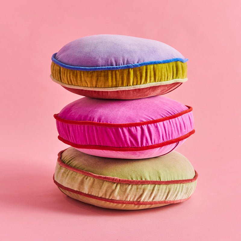 Find Pink Ambition Velvet Pea Cushion - Kip & Co at Bungalow Trading Co.