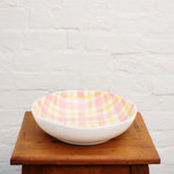 Find Pink and Yellow Gingham Salad Bowl - Noss at Bungalow Trading Co.