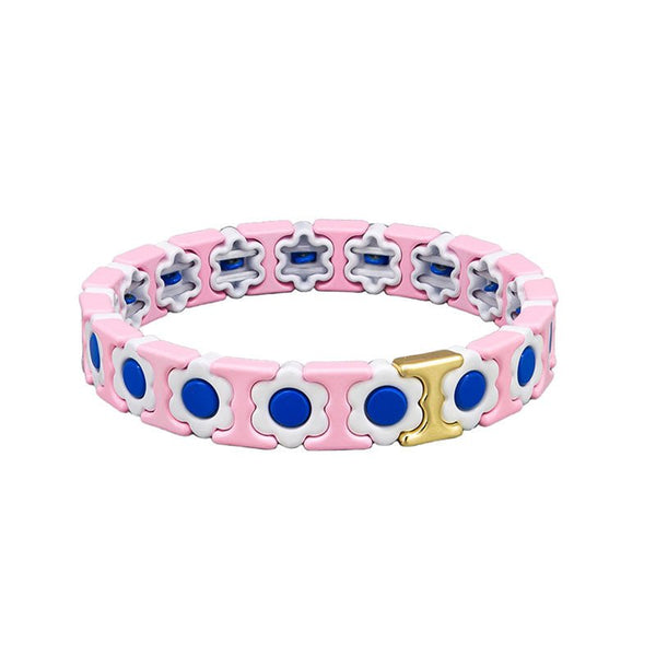 Find Pink Daisy Tile Bracelet - Tiger Tree at Bungalow Trading Co.