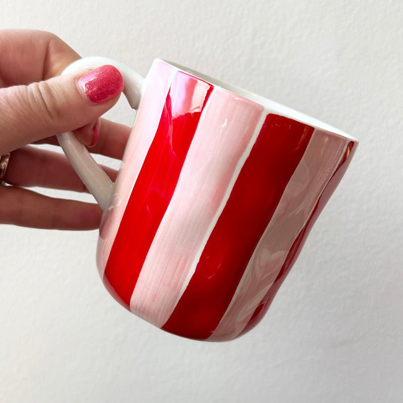 Find Pink & Red Stripe Mug - Noss at Bungalow Trading Co.