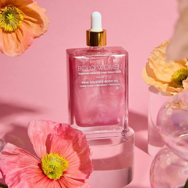 Find Pink Solstice Body Oil - BOPO Women at Bungalow Trading Co.