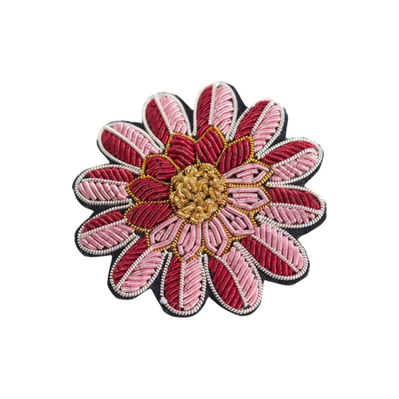 Pink Red Daisy Brooch