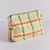 Find Pistachio Tartan Quilted Cotton Toiletry Purse - Kip & Co at Bungalow Trading Co.