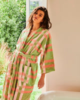 Find Pistachio Tartan Terry Bath Robe - Kip & Co at Bungalow Trading Co.