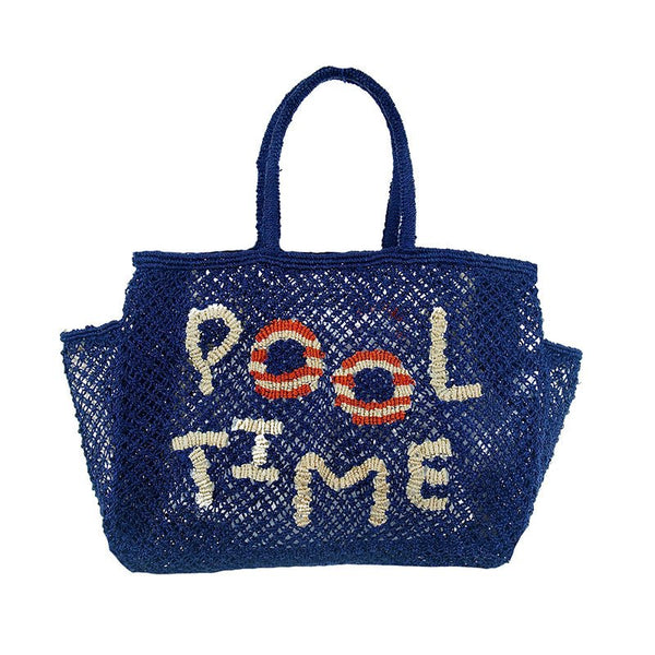 Find Pool Time Barry Jute Bag Indigo - The Jacksons at Bungalow Trading Co.