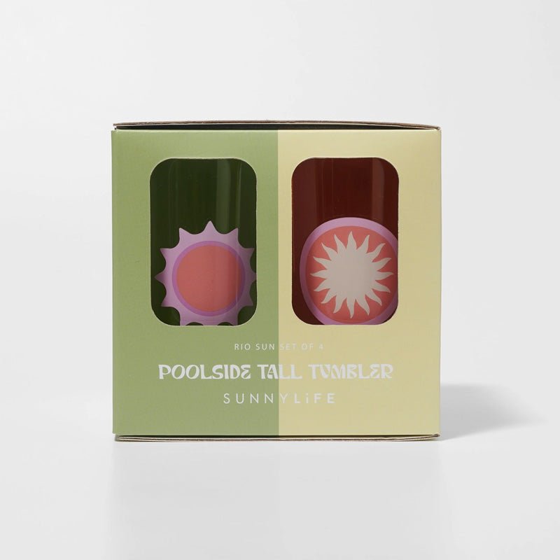 Find Poolside Tall Tumbler Rio Sun Multi Set of 4 - Sunnylife at Bungalow Trading Co.