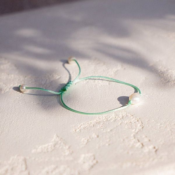 Find Port Pearl String Bracelet Mint - Sable & Dixie at Bungalow Trading Co.