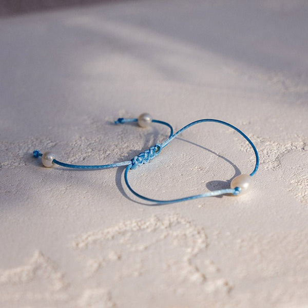 Find Port Pearl String Bracelet Sky Blue - Sable & Dixie at Bungalow Trading Co.