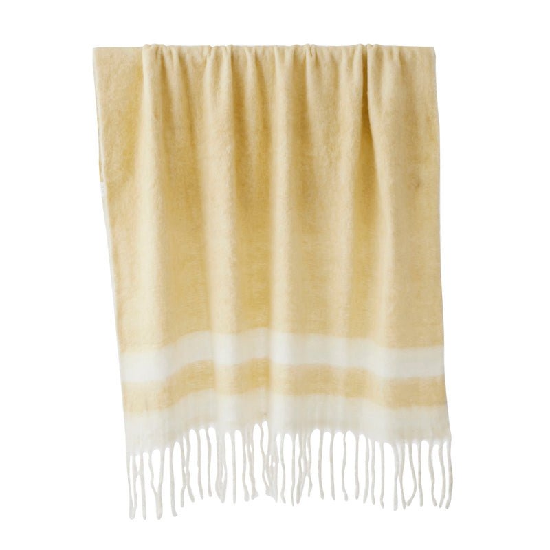 Find Portia Wool Blend Throw Butter - Coast to Coast at Bungalow Trading Co.