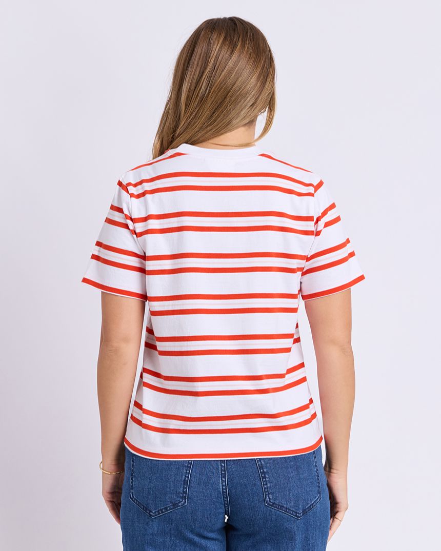 Pure Stripe Tee White