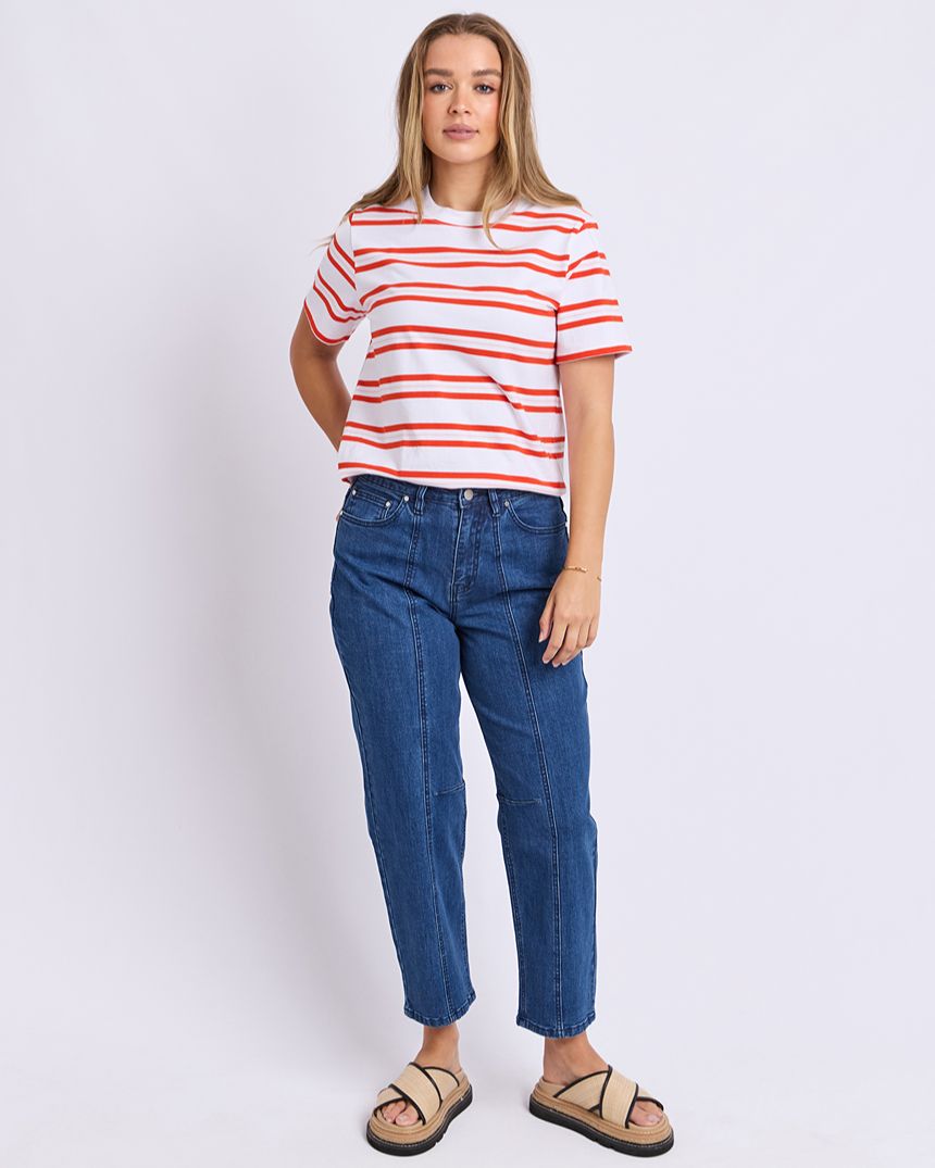 Pure Stripe Tee White