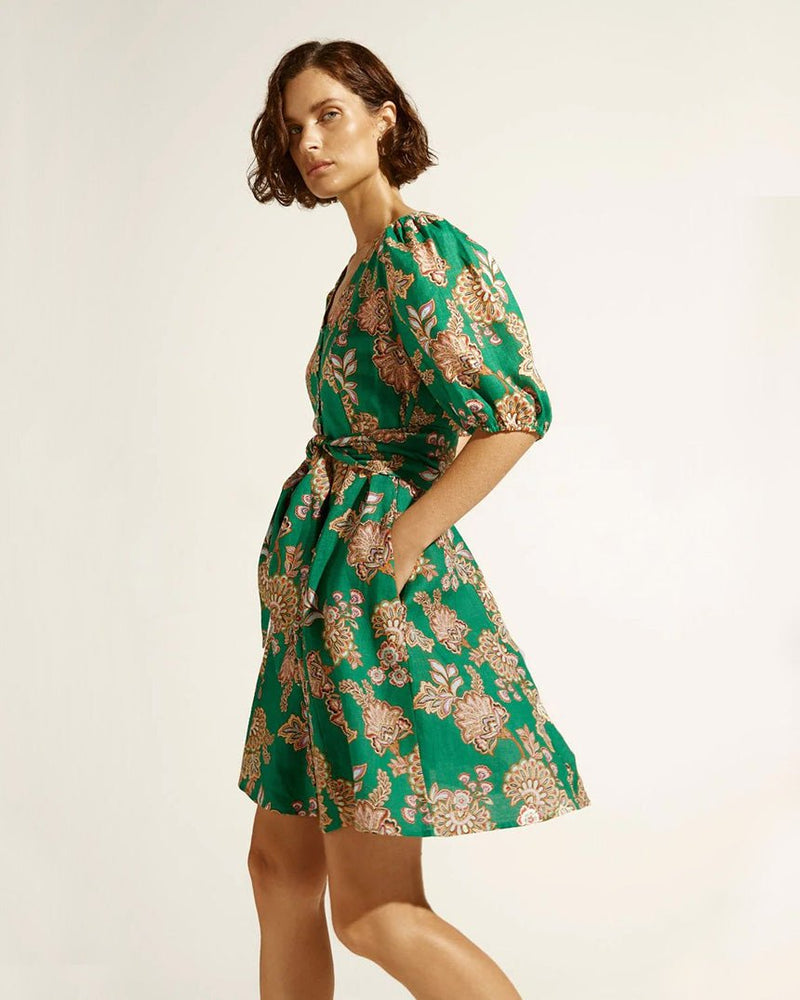 Find Quota Dress K'gari Palm Green - Zoe Kratzmann at Bungalow Trading Co.