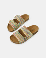 Find Raffia Beach Slide Gelato Multi - Walnut Melbourne at Bungalow Trading Co.