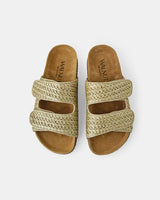 Find Raffia Beach Slide Soft Gold - Walnut Melbourne at Bungalow Trading Co.