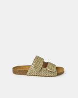 Find Raffia Beach Slide Soft Gold - Walnut Melbourne at Bungalow Trading Co.