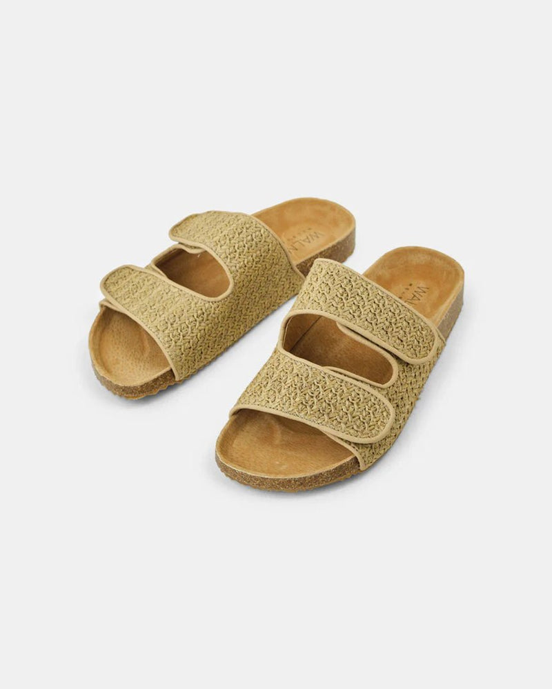 Find Raffia Beach Slide Taupe - Walnut Melbourne at Bungalow Trading Co.