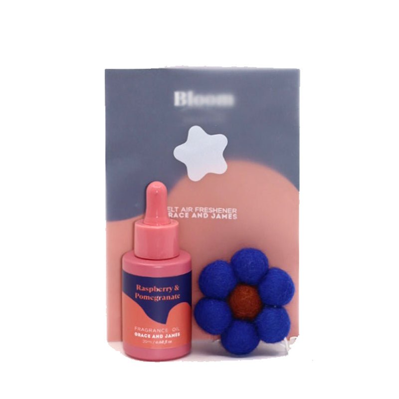 Find Raspberry & Pomegranate Felt Air Freshener - Grace and James at Bungalow Trading Co.