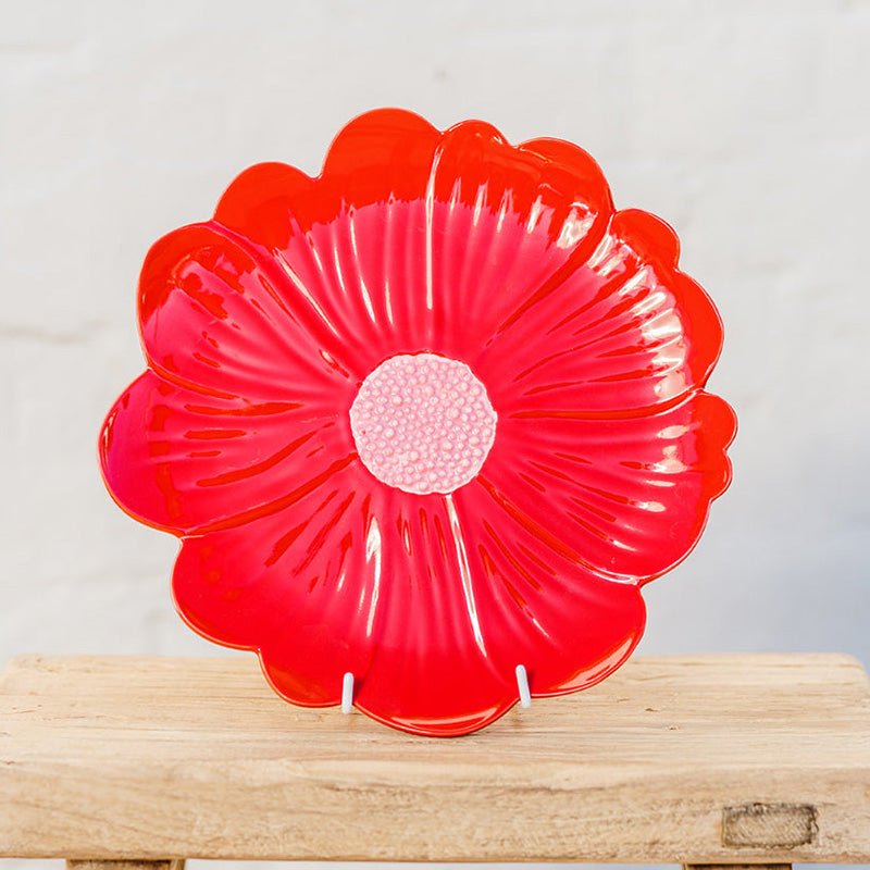 Find Red and Pink Flower Plate - Noss at Bungalow Trading Co.