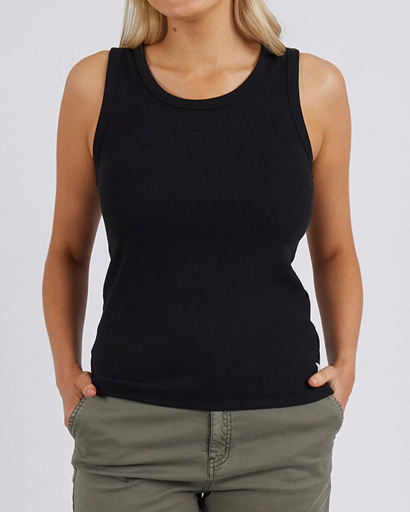 Find Rib Crew Tank Black - Elm at Bungalow Trading Co.