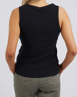 Find Rib Crew Tank Black - Elm at Bungalow Trading Co.